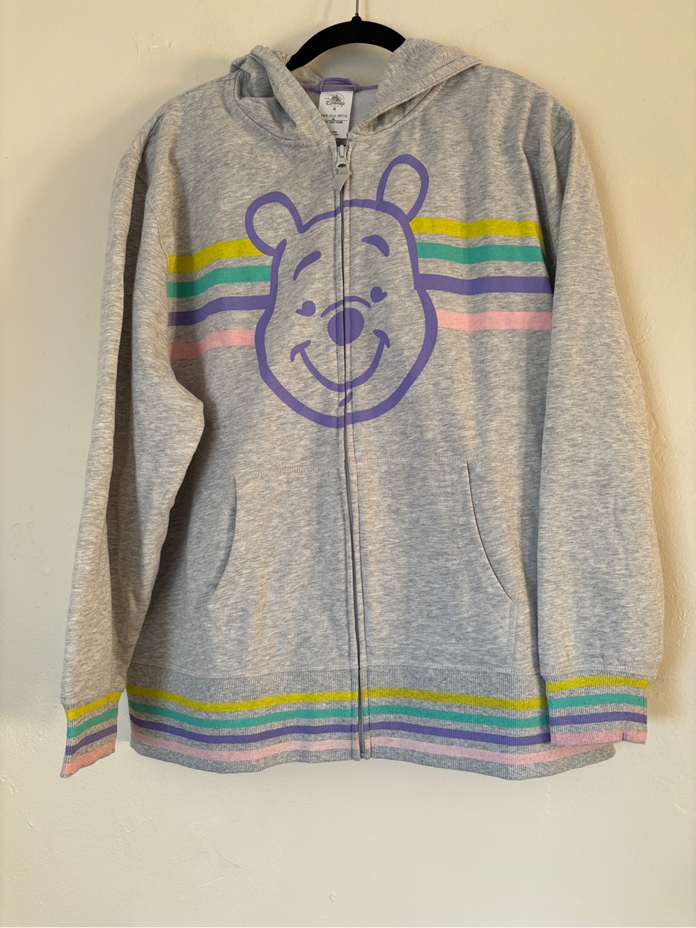 Disney Womenβs Winnie the Pooh Full Zip Hoodie Jacket Size XL